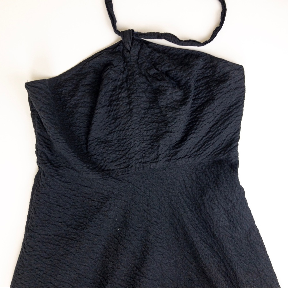 J. Crew Dress Halter Cotton Black Size 10 - Picture 4 of 7